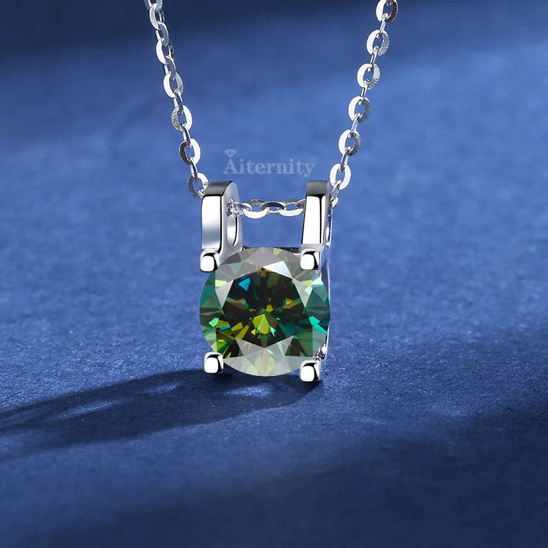 100% Real D Color 1 Carat Moissanite Pendant Necklace GRA Certificate for Women Wedding Bridal S925 Sterling Silver Fine Jewelry