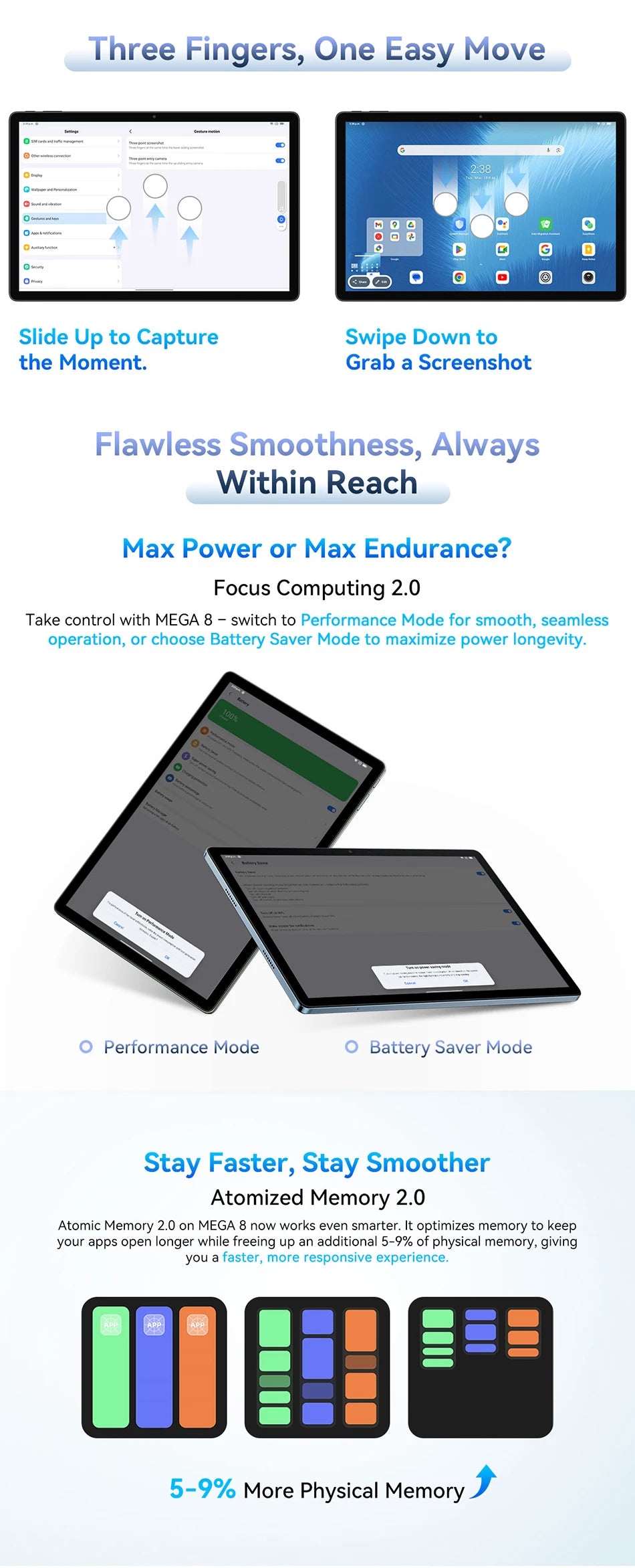 Blackview MEGA 8 Tablet - 13" FHD+ 90Hz Display Android 15 11000mAh 50MP Camera 4G Pad PC