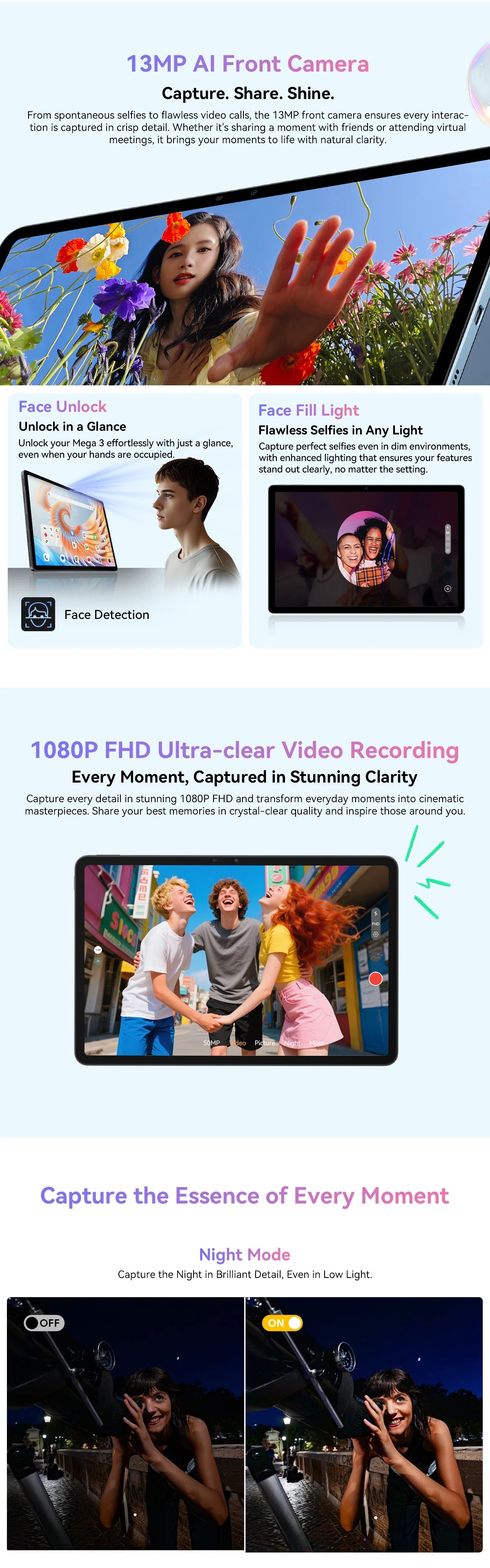 Blackview MEGA 3 Tablet 12.1" 2.5K 90Hz Display Android 15 MediaTek G100 8800mAh 33W Fast Charging 50MP Camera 12GB 256GB Pad