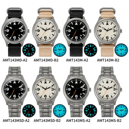 BERNY Pilot Titanium Automatic Watch for Men Sapphire AR Coated 10Bar Supper Luminous Men Wristwatch Sports Aviation Men Watches