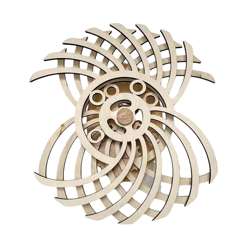 Handmade Retro Kinetic Sculpture Moving Kinetic Wall Art Wooden Windmill Reversal Statue For Living Room Home Decor Crafts