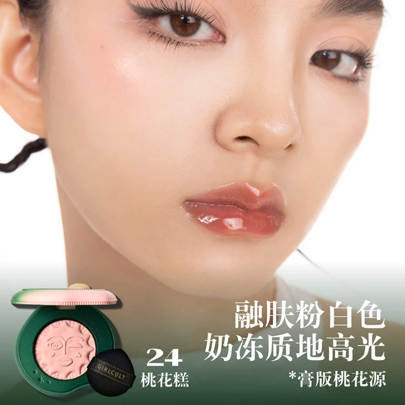 Girlcult Cute Makeup Korean Blush Contour And Highlighter Palette Matte Lasting Blusher Cream,Lightweight & Smooth Finish