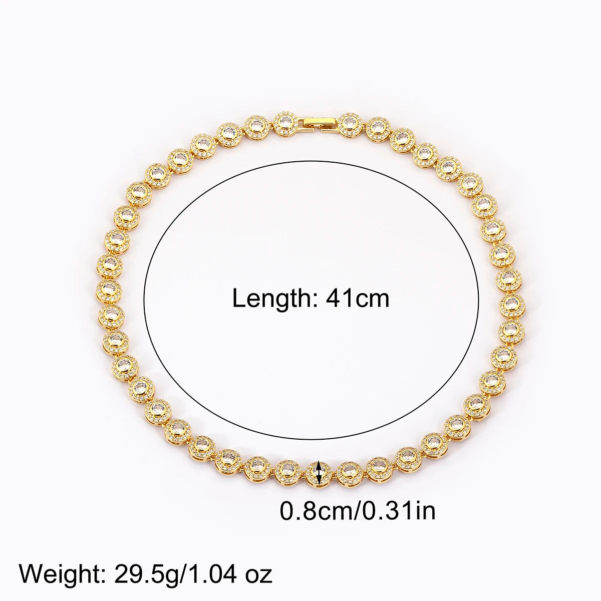 Nidin New Arrival Romantic Heart/Round Shape Shiny Crystal Zircon Chain Necklace For Women Female Valentine's Day Jewelry Gifts