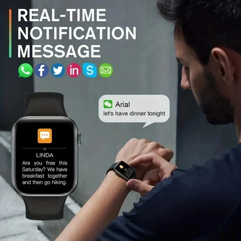 2025 Smartwatch - 1.73" Screen Bluetooth Call Blood Oxygen Monitor