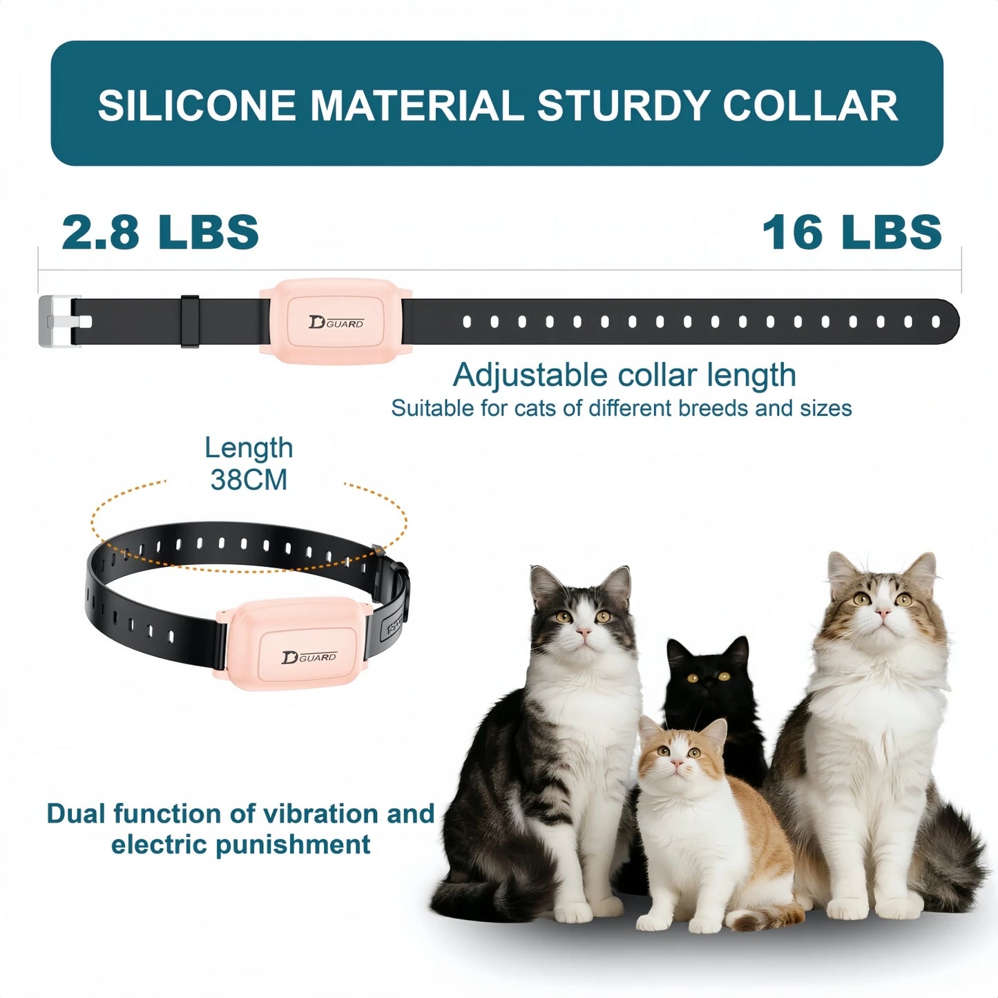 YHLC 800m Cat Anti Meowing Collar, Automatic No Shock Vibration Collar for Cats, Cat Trainer Designed Collar for Stop Meowing