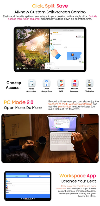 【World Premiere】Blackview MEGA 1 Tablet 11.5 inch 2.4K 120Hz Display 8GB 256GB 50MP+13MP Camera 8800mAh 33W Fast Charging Pad P