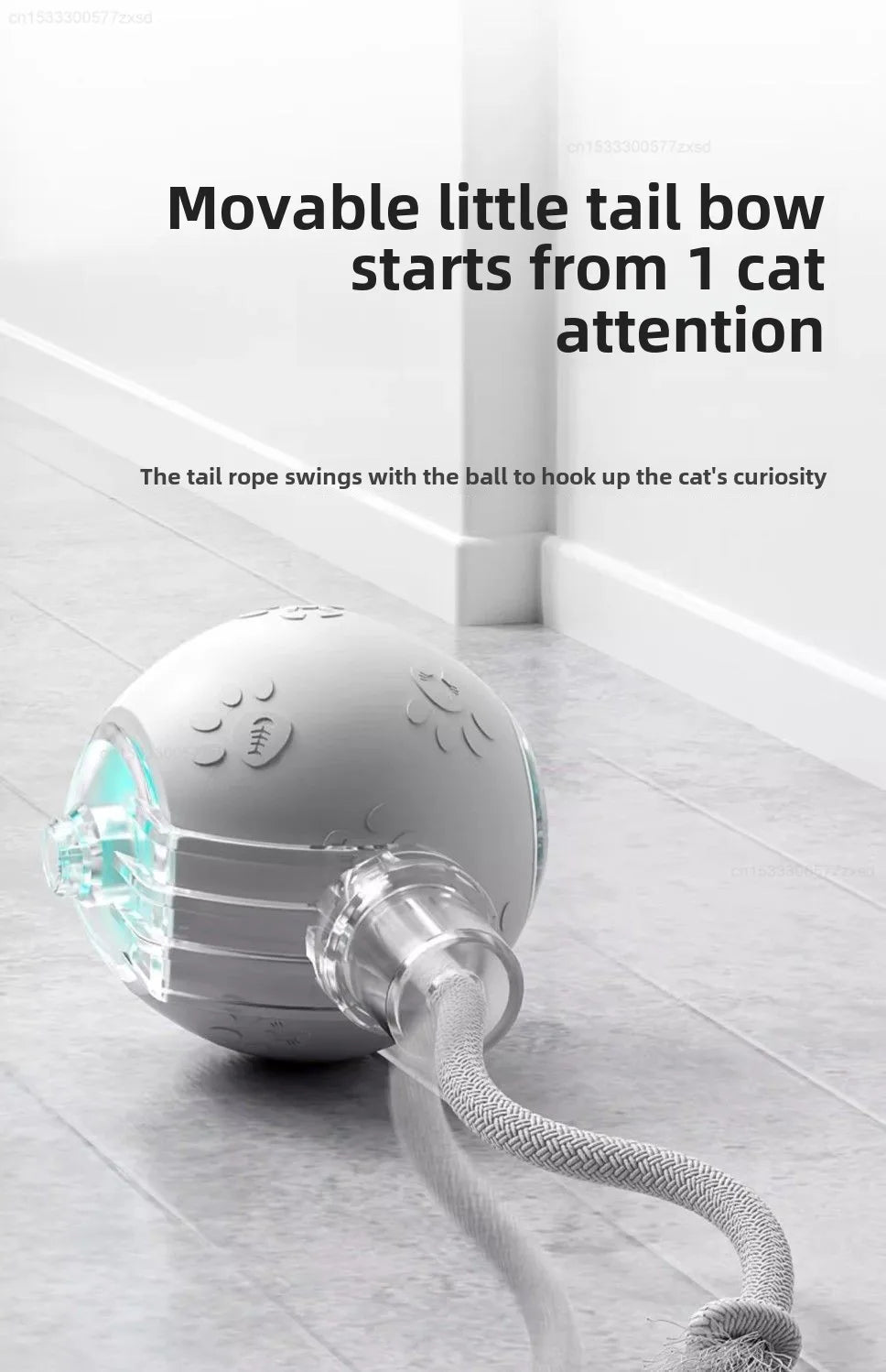 Xiaomi POPO Smart Automatic Cat Teasing Ball Indoor Pet Interactive Rolling Ball Electric Pet Ball Toy Simulated Tail For Cats