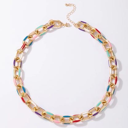 Tocona Punk Gold Color Chain Choker Necklace Trendy Hollow Geometric Alloy Metal Sweater Party Bohemain Jewelry for Women 17073