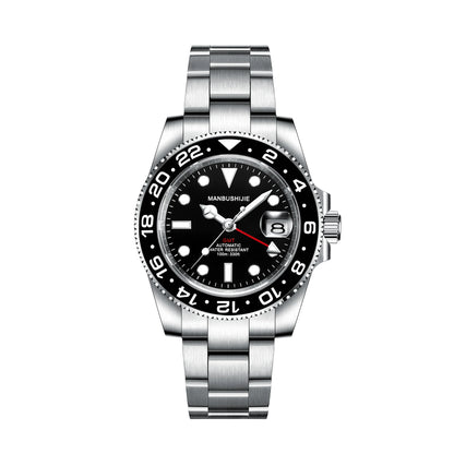 CUSTOM NH34 GMT Stainless Steel Sapphire Glass Watches reloj Waterproof Watch for man Automatic Movement Mechanical Men's Watch