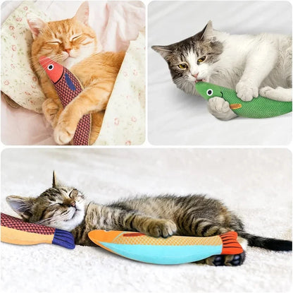 Cat Toy Catnip 3D Simulation Fish Goldfish Kitten Toys Pillowfish Interactive Sounding Cat Chew Bite Pet Plush Toys Cat Supplies