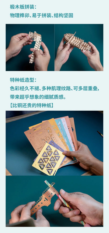 DIY 3D Wooden Puzzle Fantastic Spaceship Popular Assembly Model Kits Toys For Children Kids Girls Birthday Gift