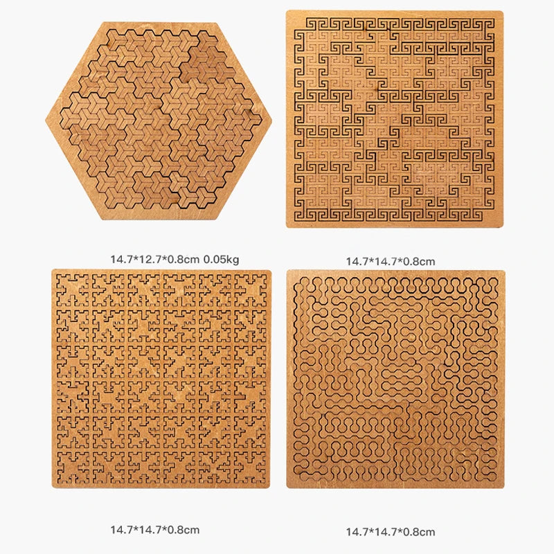 Impossible Wooden IQ Jigsaw Puzzle – 10-Level Brain Teaser Tangram Board Game