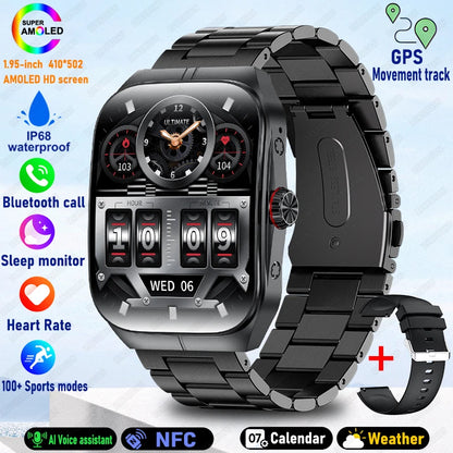 2025 New For OPPO Men Smart Watch Bluetooth Call Sports Watch Heart Rate NFC Waterproof Sports Women Smart Watch For Android iOS