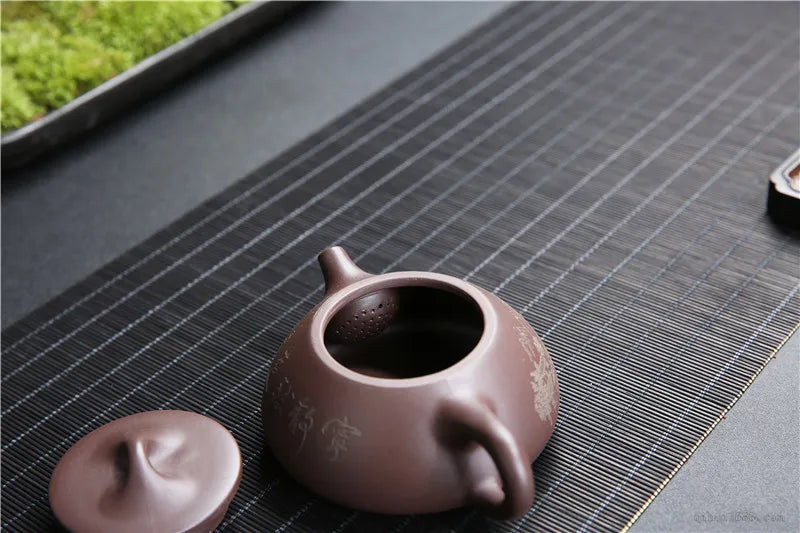 Yixing Original Mine Purple Clay Pot Traditional Pattern Purple Clay Teapot Handmade Pot Kung Fu Tea Set 185ml