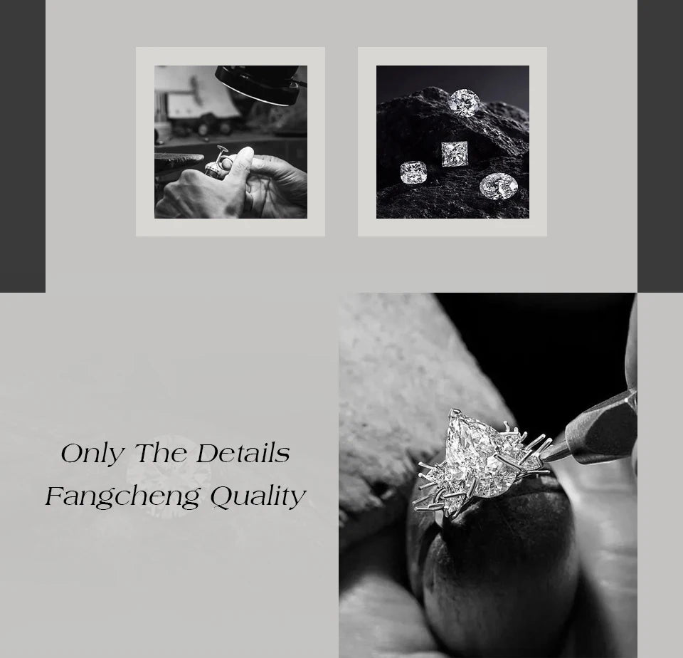 ATTAGEMS Classical  0.2ct Moissanite Ring For Women Flower Cluster Design D VVS1 925 Sterling Silver Wedding Rings Fine Jewelry