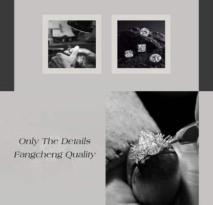 ATTAGEMS Classical  0.2ct Moissanite Ring For Women Flower Cluster Design D VVS1 925 Sterling Silver Wedding Rings Fine Jewelry