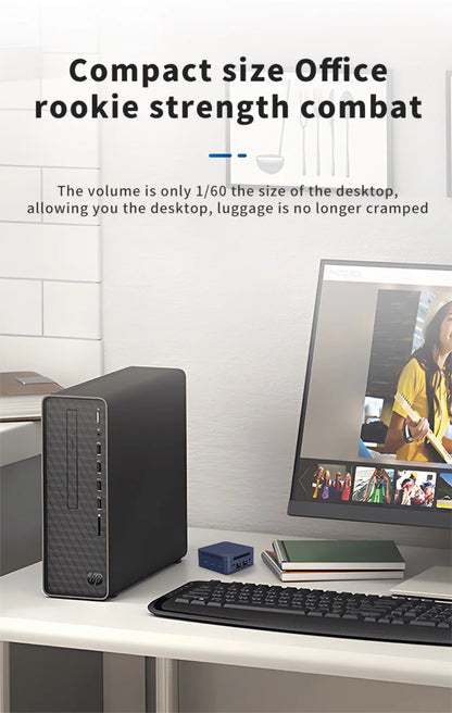 MLLSE G2 Pro Mini PC Intel Twin Lake N150 Processor LPDDR5 12GB RAM 512GB ROM Windows 11 Pro WiFi 5 BT5.2 Desktop Computer