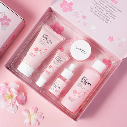LAIKOU Sakura 5-Piece Skincare Gift Set – Moisturising Korean Valentine's Day Kit