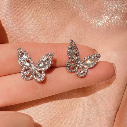 New Fashion Trend Unique Design Elegant Delicate Butterfly Zircon Earrings Women High Jewelery Wedding Party Gifts