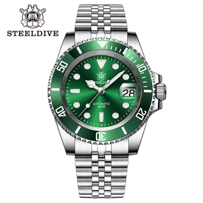 SD1953 STEELDIVE Brand Ceramic Bezel 41mm Steeldive 30ATM Water Resistant NH35 Automatic Mens Dive Watch Reloj with Milled Clasp