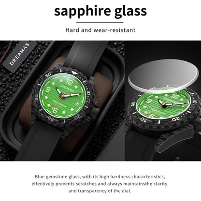 DREAMAS Carbon Fiber Black Warrior Japanese Mechanical Watch Business Watch 500 meters waterproof D0382G10