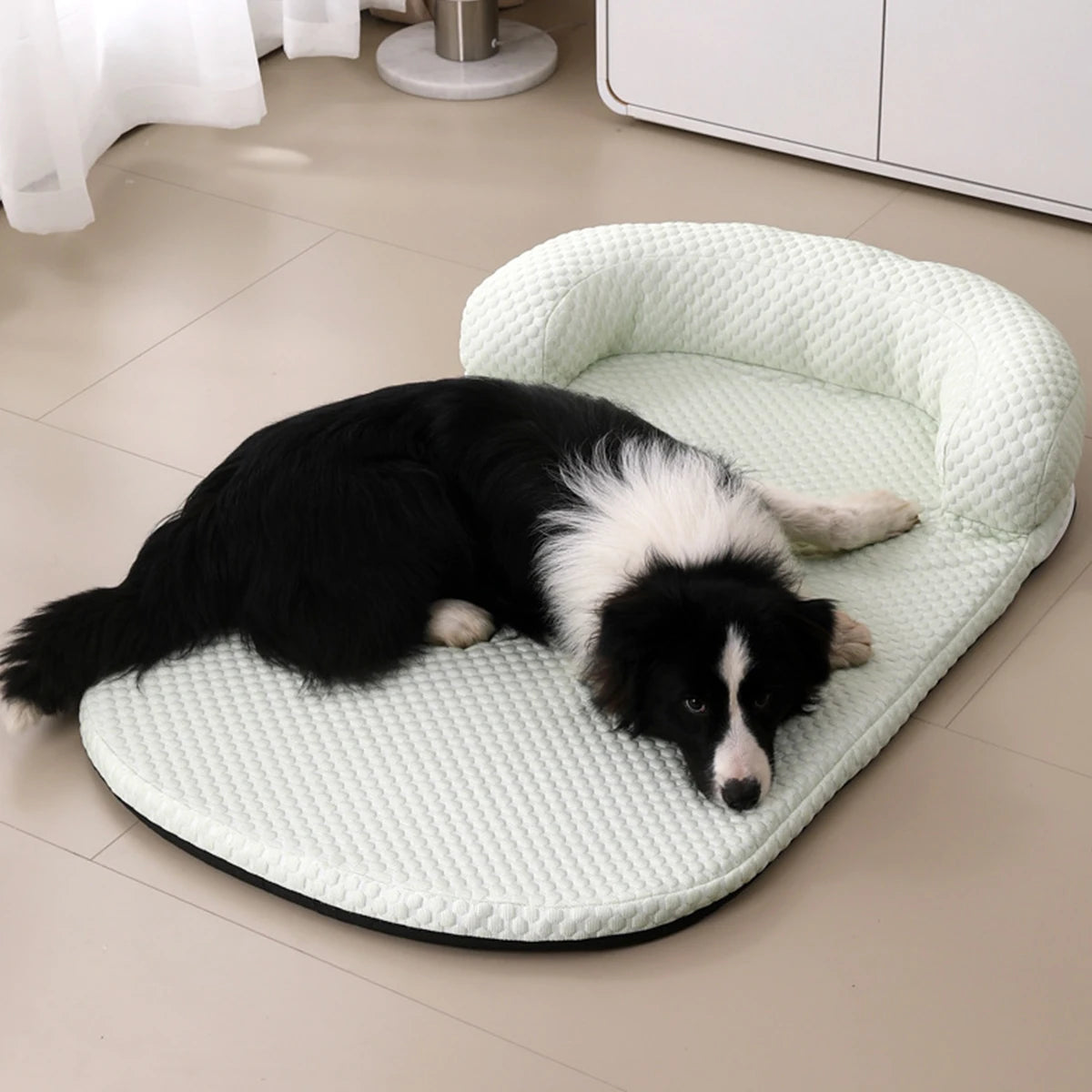Breathable Spring Summer Cooling Large Dog Bed Ati-slip Cat Bed with Pillow Ice Silk Fabric Dog Bed for Small Dog Cushion Pet