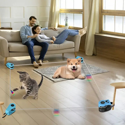Interactive cat and dog chase toy, USB charging automatic bait, used for pet exercise and training, durable plastic material