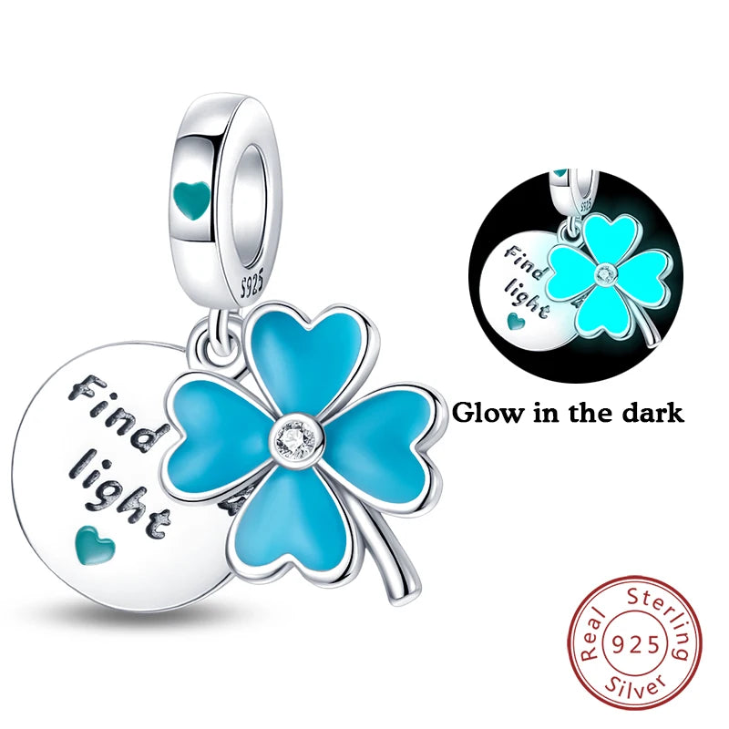 Charms Luminous Firefly Stars Cherry S925 Silver Pendants Beads 3mm DIY Party Christmas Fine Jewelry Making Gifts