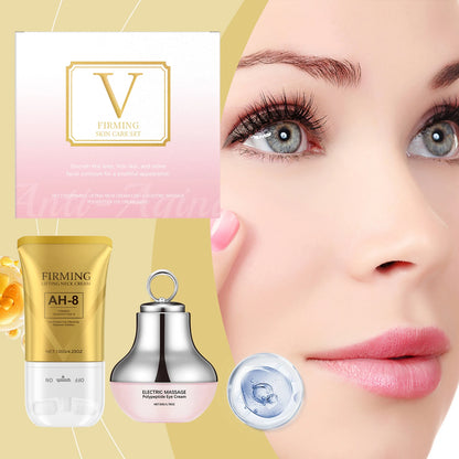 AH-8 Neck Eye Care Set Electric Massage Eye Cream Neck Firming Lotion Smooth Fine Lines Moisturize Tighten Revitalizing Skincare