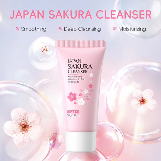 LAIKOU Sakura Facial Cleanser 50g – Deep Cleansing, Brightening & Moisturising