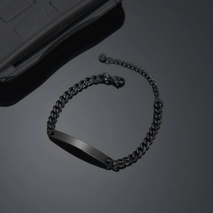 Stainless Steel Engrave Name Bracelet For Men Personalized  Nameplate Date DIY Bracelets For Male Boy Jewelry Birthday Gift