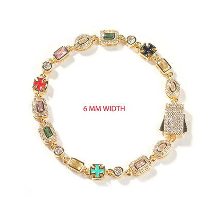 UWIN Iced Out Multi Gemstone Necklaces for Women Men Mixed Shape Colorful Gems Collection Necklace Fashion Hip Hop Jewelry