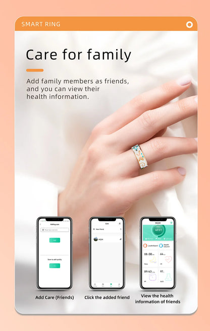 Color Enamels Craftsmanship Smart Ring for Women Sleep Monitoring Blood Oxygen Measurement Blood Pressure Multi-sports Modes