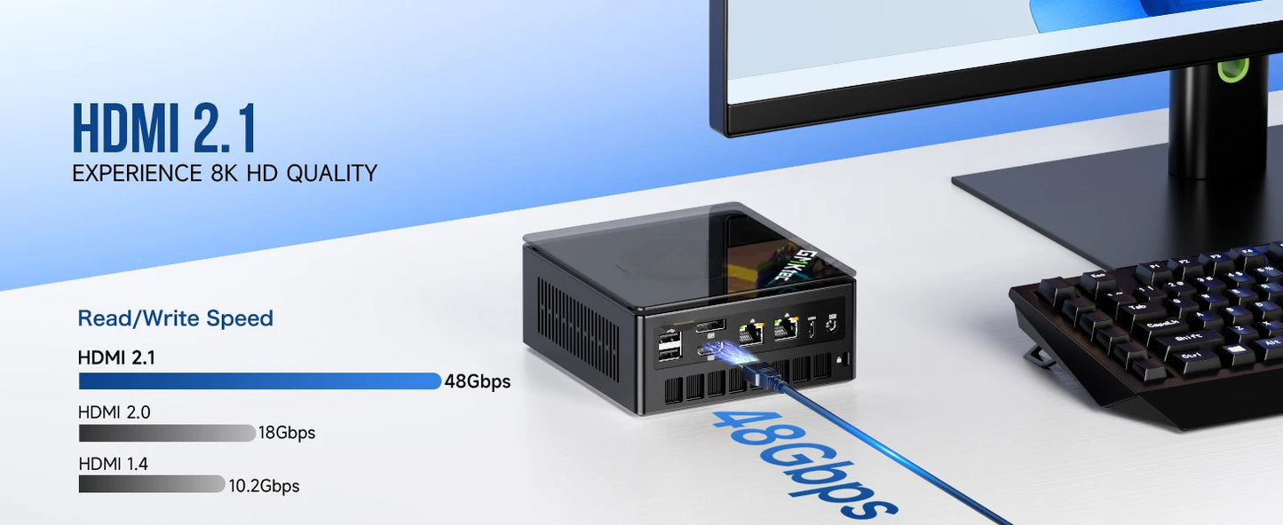 GMKtec K8 Plus Mini PC – AMD Ryzen 7 8845HS, DDR5, Oculink, Windows 11 Pro