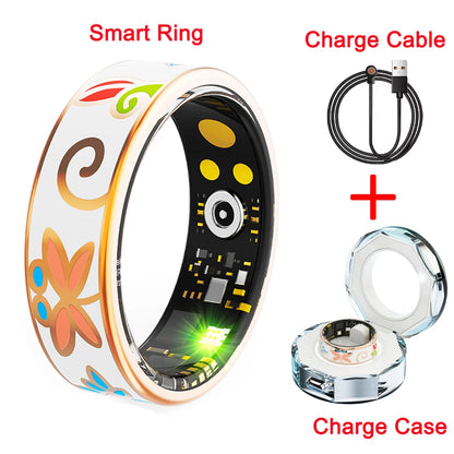 Color Enamels Craftsmanship Smart Ring for Women Sleep Monitoring Blood Oxygen Measurement Blood Pressure Multi-sports Modes