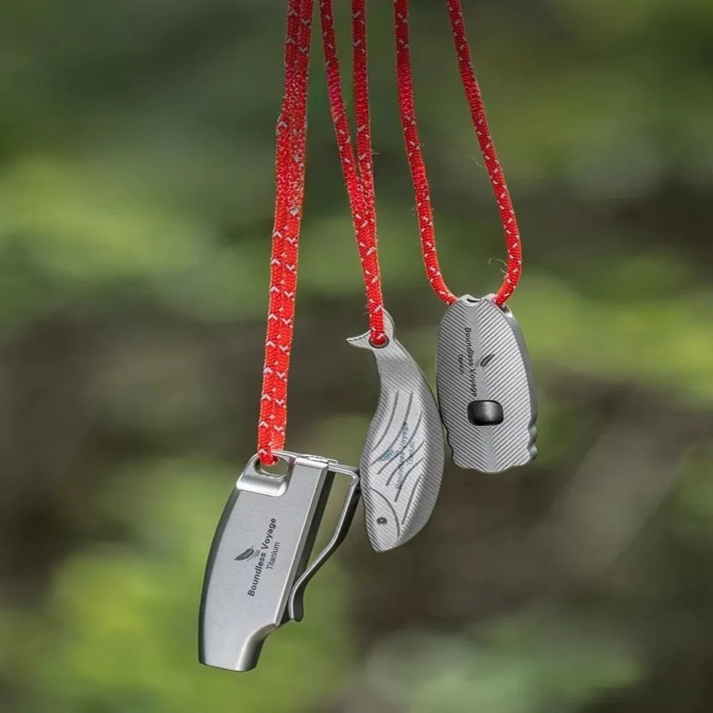 Titanium Survival Whistle Anti-Corrosion Compact Emergency Exploring Accessories Rust-Proof Emergency Exploring Accessories