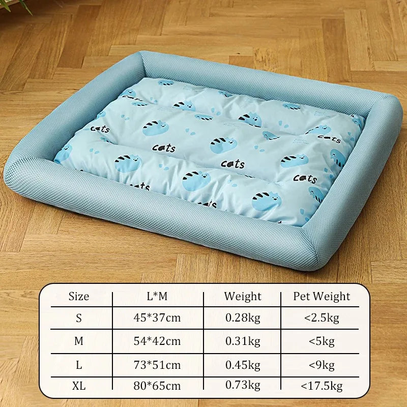 Summer Cooling Pet Cat Bed Cushion Ice Pad Dog Sleeping Square Mat for Puppy Dogs Cats Pet Kennel Top Quality Cool Cold
