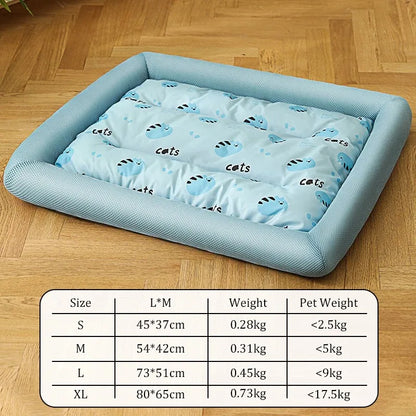 Summer Cooling Pet Cat Bed Cushion Ice Pad Dog Sleeping Square Mat for Puppy Dogs Cats Pet Kennel Top Quality Cool Cold