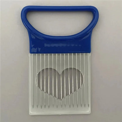 Effortlessly Slice Onions with this 1pc Colorful Onion Slicer Kitchen stainless steel potato chip onion holder for chopping assi