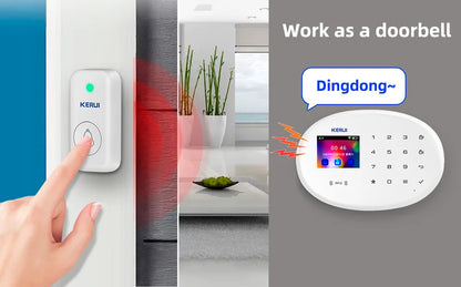 KERUI W202 Home Security Alarms WIFI GSM Alarm System Kit Tuya Smart Remote Control with Motion Detector Door Sensor for House