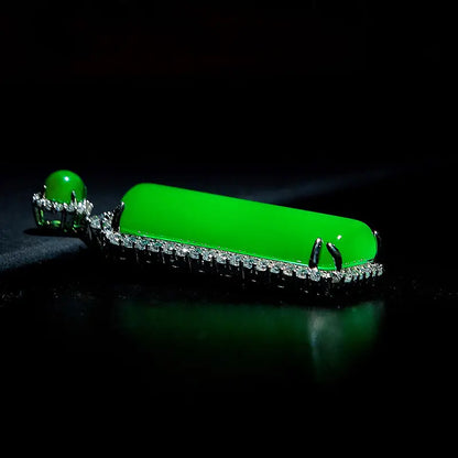 Natural high ice chalcedony green jadeite color safe and sound brand pendant