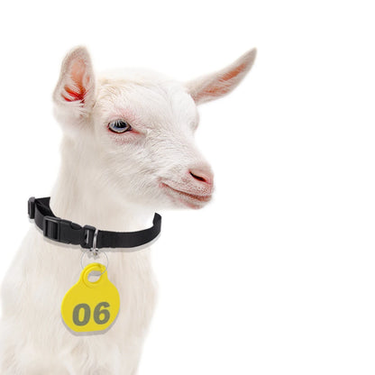 Adjustable Nylon Collar Pet Livestock Hang Tag with Double-sided Serial Number for Farm Livestock Animal Pet Goat Sheep 28 Pcs