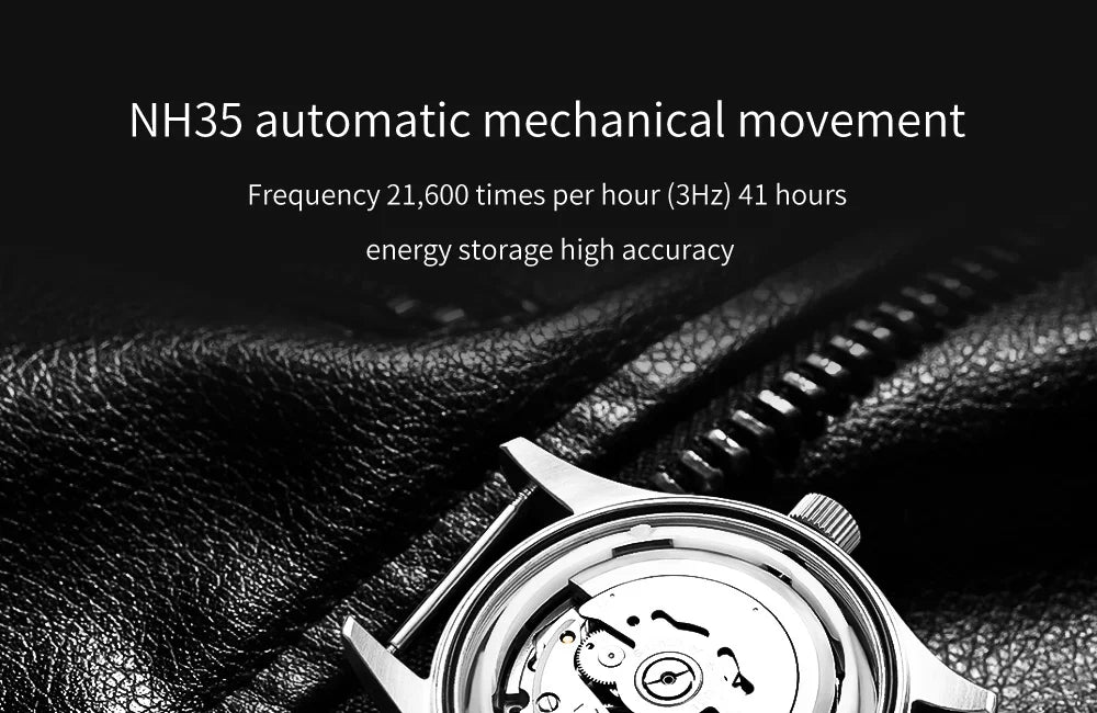 ADDIESDIVE Watches For Men Luxury Business Leisure Automatic Mechanical Men's Watch Fluorescent Waterproof NH35A 316L Stainless