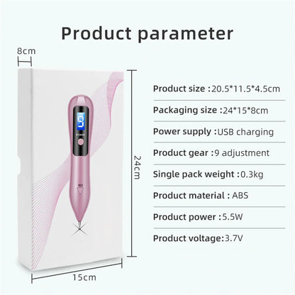 Laser Plasma Pen 9 Levels Freckle Remove Pen Wart Remover Tattoo Remover Instruments Skin Tag Removal Spot Beauty Care Tool