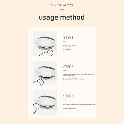8ML VC Lutein Eye Essence Oil Eye Roller Ball Removes Dark Circles Dullness Eraser Eye Bag Fade Fine Line Nourishing Eye Care