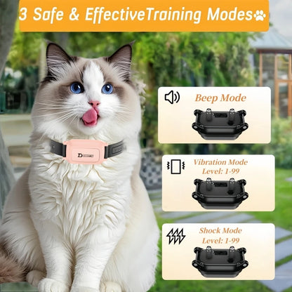 YHLC 800m Cat Anti Meowing Collar, Automatic No Shock Vibration Collar for Cats, Cat Trainer Designed Collar for Stop Meowing