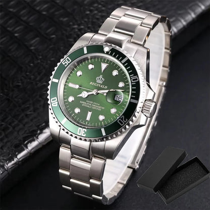 Fashion Man Watch 2022 Top Brand Reginald Men Sports Watches Rotatable Bezel Gmt Sapphire Glass Date Full Stainless Steel Gifts
