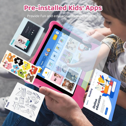 URAO Kids Tablet 7 Inch Android 13 Tablets Quad Core 5GB RAM 32GB ROM 2500mAh Dual Camera Bluetooth WiFi Parental Control PC Pad