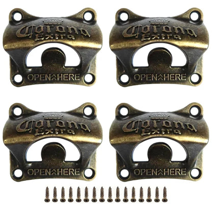 1/2/4/8pcs Bottle Opener Wall Mounted Retro BBQ DIY Solid Beer Opener Tools Bar Decorative Beer Opener Kitchen Gadgets