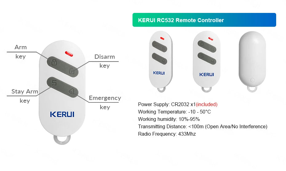 KERUI W202 Home Security Alarms WIFI GSM Alarm System Kit Tuya Smart Remote Control with Motion Detector Door Sensor for House